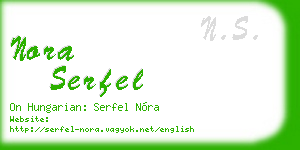 nora serfel business card