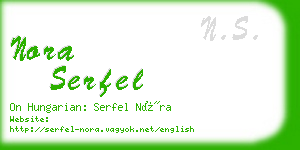 nora serfel business card